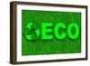 Eco Word over Green Grass-marphotography-Framed Art Print