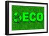 Eco Word over Green Grass-marphotography-Framed Art Print