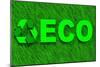 Eco Word over Green Grass-marphotography-Mounted Art Print