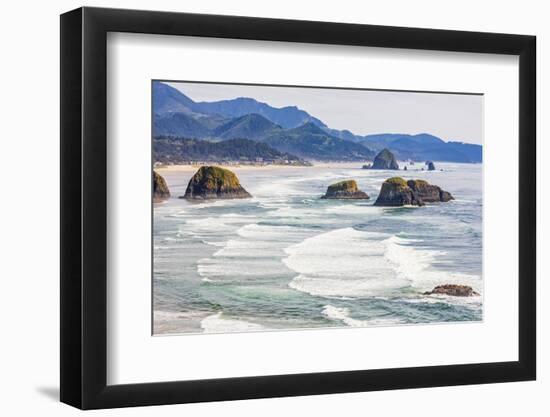 Ecola State Park, Oregon, USA. Sea stacks and surf at Ecola State Park on the Oregon coast.-Emily Wilson-Framed Photographic Print