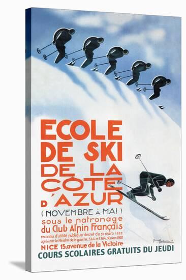 Ecole de Ski-Simon Garnier-Stretched Canvas