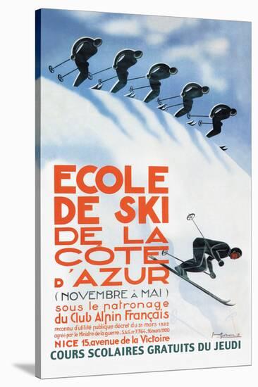 Ecole de Ski-Simon Garnier-Stretched Canvas