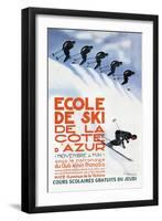 Ecole de Ski-Simon Garnier-Framed Art Print