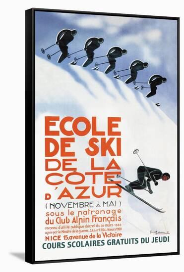 Ecole de Ski-Simon Garnier-Framed Stretched Canvas