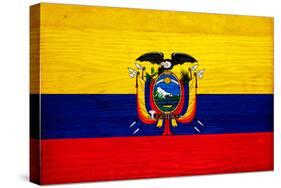 Ecuador Flag Design with Wood Patterning - Flags of the World Series-Philippe Hugonnard-Stretched Canvas