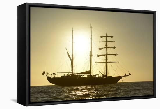 Ecuador, Galapagos Islands, Isabela Island. Ss Mary Anne at Sunset-Kevin Oke-Framed Stretched Canvas