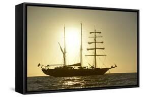 Ecuador, Galapagos Islands, Isabela Island. Ss Mary Anne at Sunset-Kevin Oke-Framed Stretched Canvas