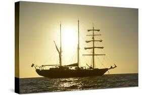 Ecuador, Galapagos Islands, Isabela Island. Ss Mary Anne at Sunset-Kevin Oke-Stretched Canvas