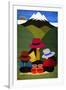 Ecuador, Otavalo. Woven wallhangings displaying scenes of Andean life and culture-Kymri Wilt-Framed Photographic Print