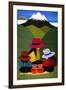 Ecuador, Otavalo. Woven wallhangings displaying scenes of Andean life and culture-Kymri Wilt-Framed Photographic Print