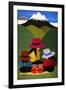 Ecuador, Otavalo. Woven wallhangings displaying scenes of Andean life and culture-Kymri Wilt-Framed Photographic Print