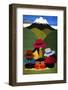 Ecuador, Otavalo. Woven wallhangings displaying scenes of Andean life and culture-Kymri Wilt-Framed Photographic Print