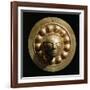 Ecuador, Pre-Columbian Civilization, Goldsmithery ,Golden Disc with Face in Relief-null-Framed Giclee Print