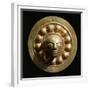 Ecuador, Pre-Columbian Civilization, Goldsmithery ,Golden Disc with Face in Relief-null-Framed Giclee Print