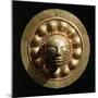 Ecuador, Pre-Columbian Civilization, Goldsmithery ,Golden Disc with Face in Relief-null-Mounted Giclee Print
