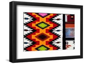 Ecuador, Quito. Otavalo Market. Traditional Ecuadorian wool blanket.-Cindy Miller Hopkins-Framed Photographic Print