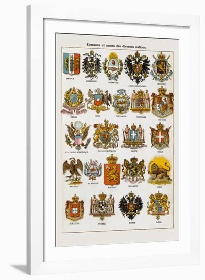 Ecussons et armes des diverses nations-Continental School-Framed Giclee Print