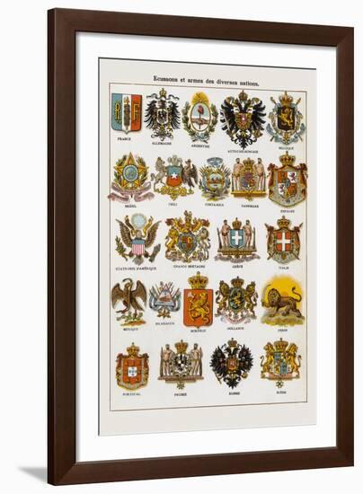 Ecussons et armes des diverses nations-Continental School-Framed Giclee Print