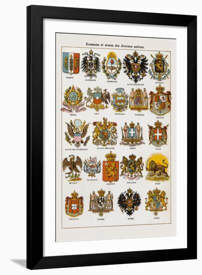 Ecussons et armes des diverses nations-Continental School-Framed Giclee Print