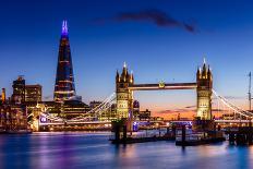 Tower Bridge and The Shard at sunset, London-Ed Hasler-Framed Photographic Print