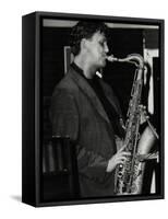 Ed Jones Playing Tenor Saxophone at the Fairway, Welwyn Garden City, Hertfordshire, 1992-Denis Williams-Framed Stretched Canvas