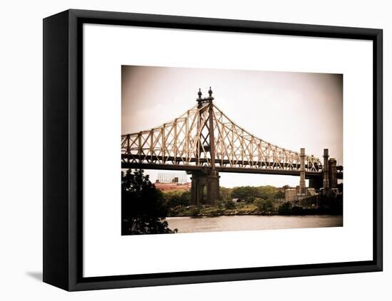 Ed Koch Queensboro Bridge (Queensbridge), Long Island City, New York, Vintage, White Frame-Philippe Hugonnard-Framed Stretched Canvas