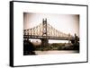 Ed Koch Queensboro Bridge (Queensbridge), Long Island City, New York, Vintage, White Frame-Philippe Hugonnard-Framed Stretched Canvas