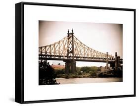 Ed Koch Queensboro Bridge (Queensbridge), Long Island City, New York, Vintage, White Frame-Philippe Hugonnard-Framed Stretched Canvas