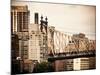 Ed Koch Queensboro Bridge, Roosevelt Island Tram Station, Manhattan, New York, Vintage-Philippe Hugonnard-Mounted Photographic Print