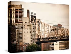 Ed Koch Queensboro Bridge, Roosevelt Island Tram Station, Manhattan, New York, Vintage-Philippe Hugonnard-Stretched Canvas