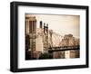 Ed Koch Queensboro Bridge, Roosevelt Island Tram Station, Manhattan, New York, Vintage-Philippe Hugonnard-Framed Photographic Print