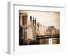 Ed Koch Queensboro Bridge, Roosevelt Island Tram Station, Manhattan, New York, Vintage-Philippe Hugonnard-Framed Photographic Print