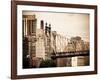 Ed Koch Queensboro Bridge, Roosevelt Island Tram Station, Manhattan, New York, Vintage-Philippe Hugonnard-Framed Photographic Print