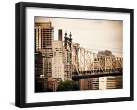 Ed Koch Queensboro Bridge, Roosevelt Island Tram Station, Manhattan, New York, Vintage-Philippe Hugonnard-Framed Premium Photographic Print