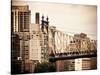 Ed Koch Queensboro Bridge, Roosevelt Island Tram Station, Manhattan, New York, Vintage-Philippe Hugonnard-Stretched Canvas