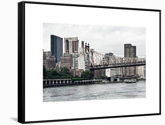 Ed Koch Queensboro Bridge, Sutton Place and Buildings, East River, Manhattan, New York, White Frame-Philippe Hugonnard-Framed Stretched Canvas