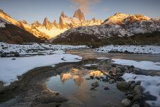 Reflections of Mount Fitz Roy and Cerro Torre in autumn, Argentina-Ed Rhodes-Photographic Print