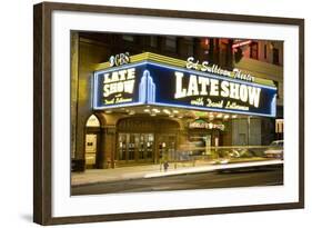 Ed Sullivan Theater Advertising the Late Show-null-Framed Photographic Print