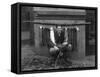 Eddie Bauer with steelhead trout Photograph - Seattle, WA-Lantern Press-Framed Stretched Canvas