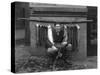 Eddie Bauer with steelhead trout Photograph - Seattle, WA-Lantern Press-Stretched Canvas