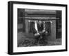 Eddie Bauer with steelhead trout Photograph - Seattle, WA-Lantern Press-Framed Art Print