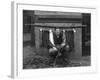 Eddie Bauer with steelhead trout Photograph - Seattle, WA-Lantern Press-Framed Art Print