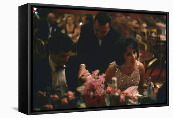 Eddie Fisher and Elizabeth Taylor in the Louis Sherry Bar, Metropolitan Opera, New York, NY, 1959-Yale Joel-Framed Stretched Canvas