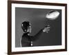 Eddie Miller of NY Giants Demonstrates Spiral Pass by Gripping Ball Along Lacing Close to the Ear-Gjon Mili-Framed Premium Photographic Print
