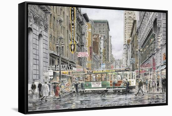 Eddy St.: San Francisco-Stanton Manolakas-Framed Stretched Canvas