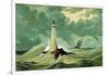 Eddystone Lighthouse, C1850-null-Framed Giclee Print