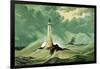 Eddystone Lighthouse, C1850-null-Framed Giclee Print