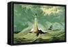 Eddystone Lighthouse, C1850-null-Framed Stretched Canvas