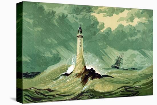Eddystone Lighthouse, C1850-null-Stretched Canvas