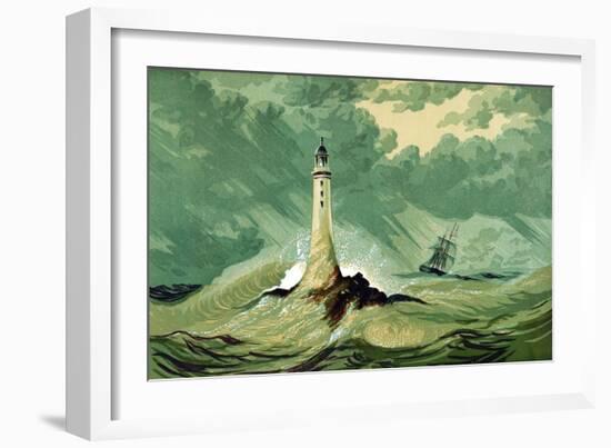 Eddystone Lighthouse, C1850-null-Framed Giclee Print